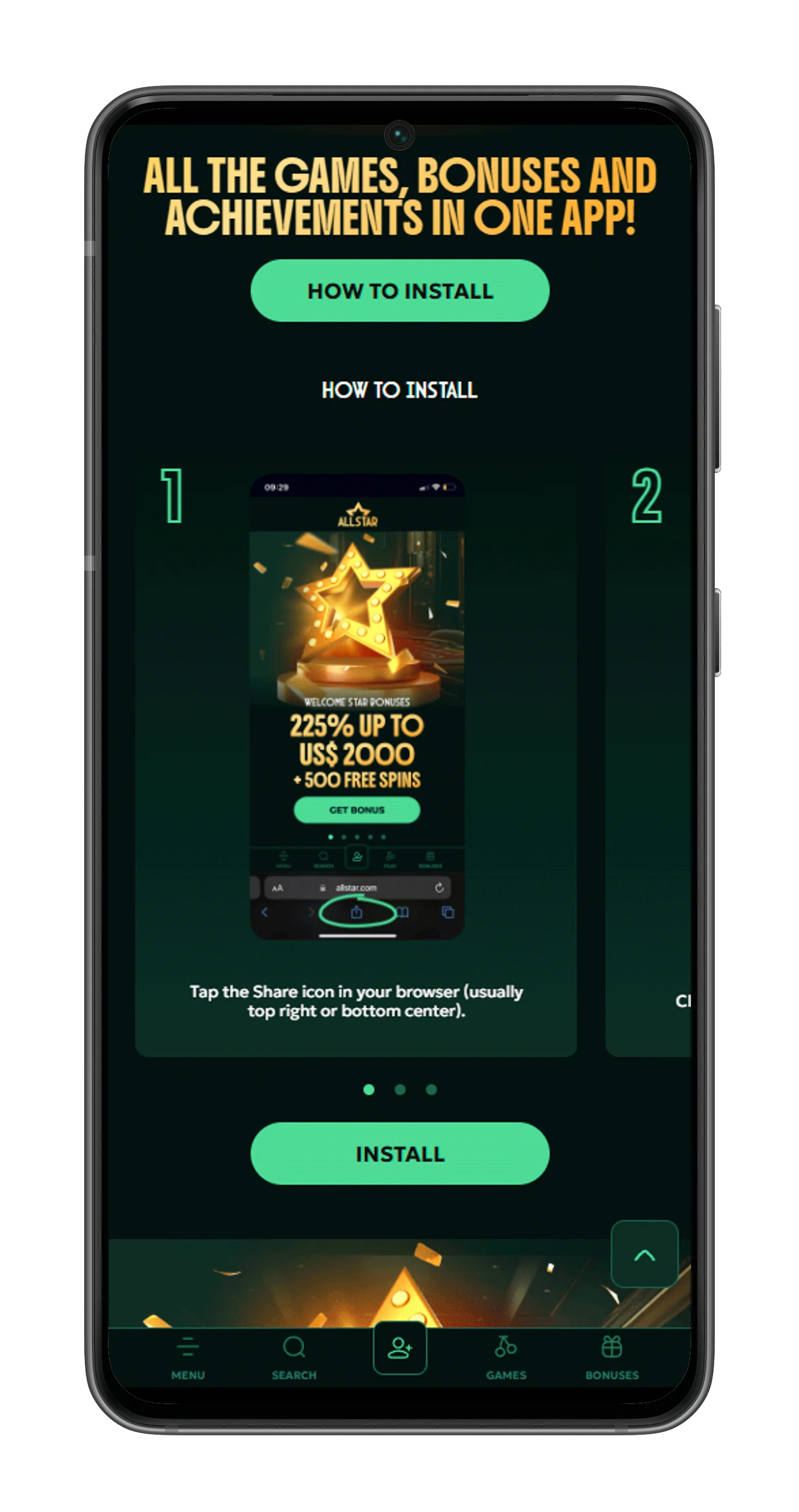 Mobile app Allstar casino